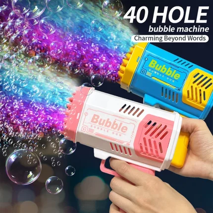 40 Hole bubble toy Launcher Handheld Portable Electric Automatic Bubble Gun Party Birthday Gift Toy(without Bubble Water)