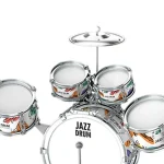Kids Drum Set Toddler Jazz Drum Kit Toys with Stool Pedal Percussion Musical Instruments Drum Toy Early Education Gift for Boys 4