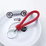 Stylish PU Leather Braided Woven Keychain Bag Pendant - A Perfect Gift for Men and Women! 5
