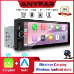 ANYFAR 6.86" 1280*480 1 Din MP5 Player Car Radio Wireless Carplay Android Auto Multimedia Player 1Din FM Auto Radio Stereo