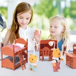 1:12 Forest Family Dollhouse Furniture Montessori Miniature Doll House Kitchen Bedroom Bathroom Accessories For Girl Gifts 4