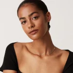 K Gold Plated Station Necklace Silver Plated Diamond Necklace For Women Simulated Diamond Necklaces Gift for Women CZ Chain 4