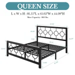 HOOMIC Metal Platform Bed Frame with Vintage Circular Design Headboard and Footboard, Extra Under-Bed Storage Allewie 6