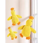 Pet Interactive Companion, Chew-Resistant Chew Dogs Cat Toy Calming Duck Toy for Dog,Soothing Plush Pet Toys with Sound Quack 3