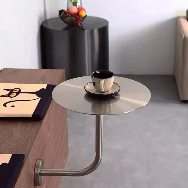 Wall Hanging Stainless Steel Small Round Table Modern Milk Tea Shop Cafe Table Simple Against The Wall Space Saving Table Wall Hanging Stainless Steel Small Round Table Modern Milk Tea Shop Cafe Table Simple Against The Wall Space Saving Table