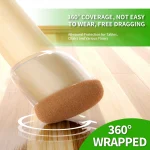 8PCS Chair Leg Floor Protectors Foot Cover Thick Wrap Felt Pads Silicone Furniture 15°-25° Table Feet Protect Hardwood Floors 4
