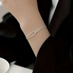 New S925 Silver Minimalist Geometric Collage Bracelet Women's Jewelry Exquisite and Elegant for Birthday and Christmas Gifts 6