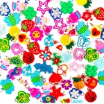 Soft Glue DIY Cartoon Colorful Animal Flower Bead Pendants Colorful Rubber Loom Band Bracelet Jewelry Making Beads Toy Beads Set