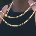 Vnox Cuban Chain Necklace for Men Women,Basic Punk Stainless Steel Curb Link Chain Chokers,Vintage Gold Color Solid Metal Collar 3