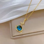 Light Luxury Titanium Steel Star Series Necklace for Women Gold Color Planet Moon Astronaut Pendant Necklaces Jewelry Gifts 3