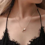 SUMENG Fashion Tiny Heart Dainty Initial Necklace Gold Silver Color Letter Name Choker  For Women Pendant Jewelry Gift 6