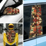 JDM Graffiti Painting Car Film Wrap Waterproof Modification Protective Stickers for Auto Bicycle Motorcycle Skateboard Universal 2