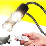 UVA+UVB 3.0 Reptile Lamp Set Clip-on Lamp Holder Bulb Thermometer Hygrometer Turtle Tortoises Lizard Sunlight Basking Heat Light 5