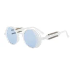 Classic Gothic Steampunk Sunglasses Luxury Brand Designer High Quality Men and Women Retro Round Pc Frame Sunglasses 6