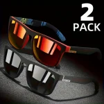 2pcs Square Polarized Sunglasses Anti Glare Sun Shades For Summer Party Vacation Travel Driving Fishing 2