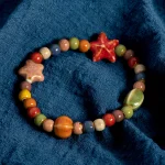 Handmade Colorful Starfish & Seashell Ceramic Beaded Bracelet Boho Beach Jewelry Elastic Wristband for Women & Teens S001186 3