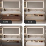 Bathroom Furniture Skin Sensor Bathroom Vanity Cabinet With Sink And Mirror Integrated Arc Washing Table Combination To Wash 4