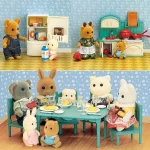 1:12 Miniature Furniture Forest Family Kitchen Toy Dining Table Dollhouse Accessories Bathroom Pretend Play For Girl Gifts Toys 5
