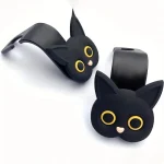 2pcs Adorable 3D Cartoon Cat Car Seat Headrest Hooks - Universal Vehicle Storage Organizer for Handbags, Purses, Coats - Cute Ca 2