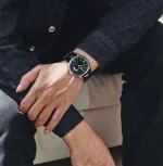 WINNER Business Automatic Watch for Men Calendar Window Fashion Black Dial Fashion Leather Strap Luxury Brand Mechanical Watches 5