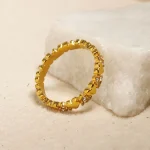 Minimalist Stainless Steel Heart Love Hollow Ring for Women Inlaid Zircon Rings Gold Color Waterproof Romantic Fashion Jewelry 6