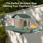 Smart Dual-Camera Bird Feeder & Bath with WiFi, 2K HD Video, AI Recognition, Solar Power for Garden 4