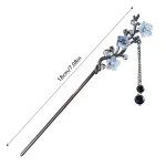 Elegant Flower Hair Sticks Forks Alloy Hair Clips Beads Chain Pendant Headpieces Women Retro Chinese Hair Jewelry Accessories 6