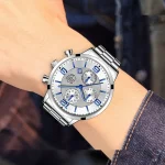 reloj hombre Luxury Business Men Watchs Stainless Steel Quartz WristWatch Male Leather Calendar Luminous Clock relogio masculino 6