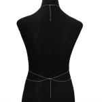 Fashion Gold Color Double-Layer Thin Chest Chain for Women New Simple Metal Shiny Chain Waist Chain Bikini Body Jewelry Gifts 4