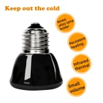 25/50/75/100W E27 Reptile Pet Heating Lamp Black Infrared Ceramic Emitter Heat Light Bulb Turtle Lizard Pet Brooder 220V 4