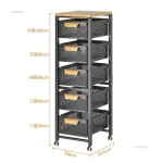 Household Movable Narrow Kitchen Organizer Cart With Wheel Multi-layer Vegetable Auxiliary Cartss Drawer Type Kitchen Trolleys 3
