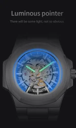 LONGLUX Men automatic mechanical watch luxury watches waterproof skeleton business cheap wholesale stainless steel gift watch 4