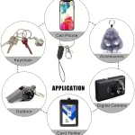Mobile Phone Lanyard Fashion Black Neck Strap Keychain Lanyard ID Card Holder Keys Keychain Cell Phone Strap Keyring Accessories 6