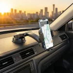 Multi-Scene Phone Mount with One-Click Lock Retractable Arm Strong Suction 360° Rotation for Car & Office 2