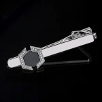 Fashion Men's Accessories Starry Sky Geometric Hexagonal Cufflinks Shirt Tie Clip Business Party Jewelry Promotion Souvenir Gift 5