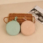 Summer Round Straw Bag For Women Woven Handmade Shoulder Bag New Travel Rattan Beach Bag Casual Style Crossbody Bag Handbag Purs 5