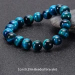 1Pc 6/8/10mm Minimalist Blue Tiger Eye Stone Beaded Bracelet Natural Stone Round Beads Bracelet For Daily Decoration 4