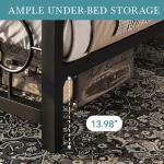 HOOMIC Metal Platform Bed Frame with Vintage Circular Design Headboard and Footboard, Extra Under-Bed Storage Allewie 5