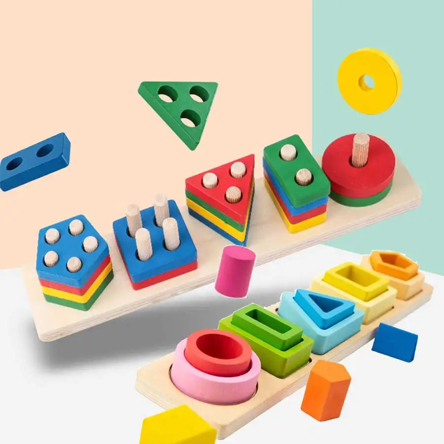 Montessori Wood Toys for Kids Wooden Sorting Stacking Toys for Baby Toddlers Educational Shape Color Sorter Preschool Kids Gifts Montessori Wood Toys for Kids Wooden Sorting Stacking Toys for Baby Toddlers Educational Shape Color Sorter Preschool Kids Gifts