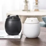 170ml Urn for Pet Ashes Cat Shape Memorial Cremation Urns-Handcrafted Black Decorative Urns for Funeral Cat urn Dog urn