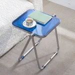 Folding Side Table - Fashionable Transparent Coffee Table for Living Room Sofa Corner & Balcony Coffe Table 2