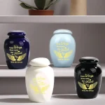 Set of 4 Small Urns for Human Ashes Keepsakes Cremation Ceramic Mini Urns for Human and Pet Ashes Funeral Memorial Gifts 2
