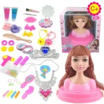Dolls Styling Head Makeup Comb Hair Toy Doll Set Pretend Play Princess Dressing Play Toys for Little Girls Makeup Learning 5