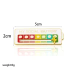 Mood Expression Pins for Women Men My Social Battery Brooches on Clothes Funny Alloy Badge Gifts 3