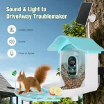 Backyard bird feeder with solar-powered AI camera for species identification 2K HD video instant notifications black finish wea 6