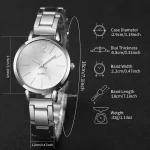 2PCS Women's Watch Fashion Gold Steel Band Quartz Wristwatch Opening Cuff Bracelet Set 6