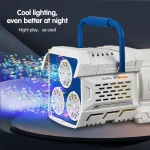 60 Holes Bubble Gun LED Light Electric Full Automatic Soap Bubble Machine Toys for Kids Outdoor Wedding Party Children's Gifts 4