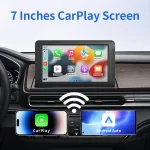 Pionray Portable CarPlay 7'' Smart Touchscreen with Car Stereo, Wireless Android Auto/Mirror Link/ AUX Connection/FM/GPS 2