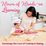 11PCS Kids Cooking Baking Set Chef Set, Includes Apron for Girls, Chef Hat, Mitt & Utensil Gifts for 3-10 Year Old Kids 5
