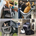 Breathable Pet Cat Carrier Backpack Foldable Pet Carrier Transport Travel Bag Expandable Large Capacity Creative for Cats Dogs 5